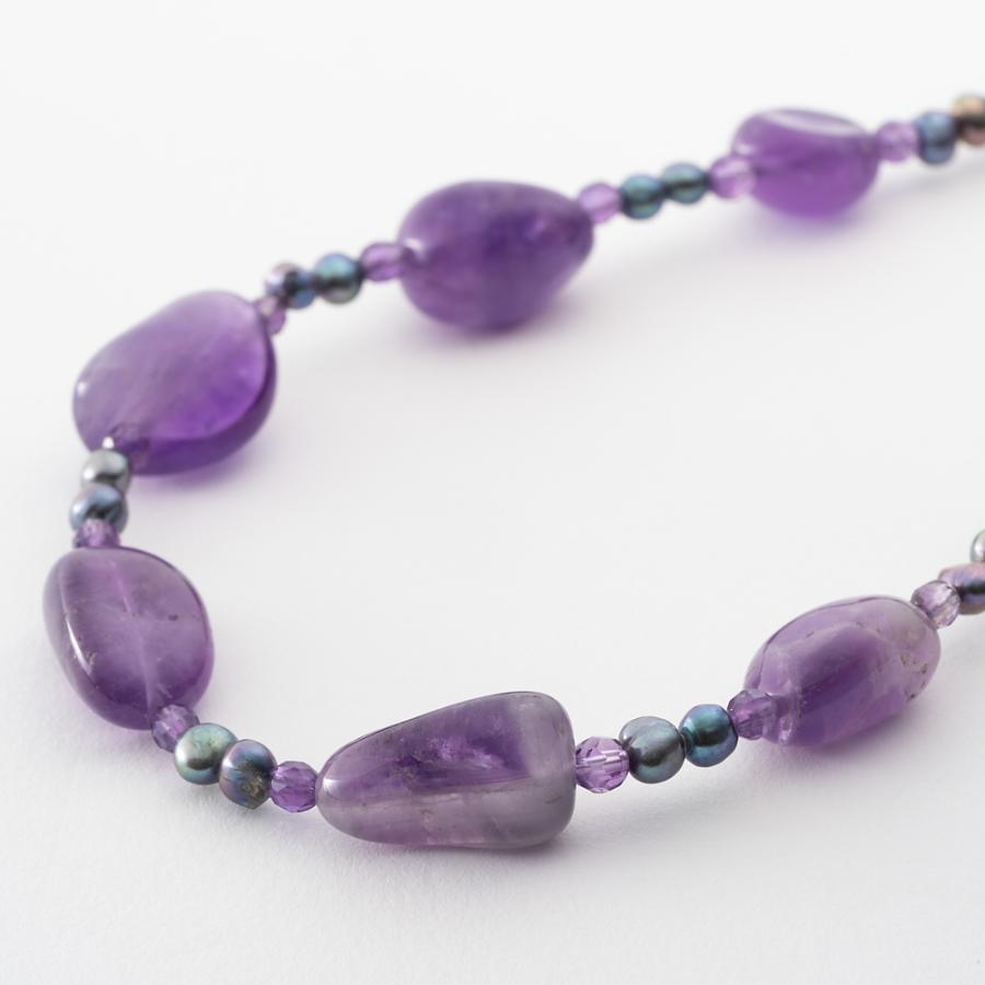 アクセサリー ネックレス アメシスト 淡水パール パープル ショート 150534  イマックジュエリー公式 爆買 | ブランド登録なし | 02