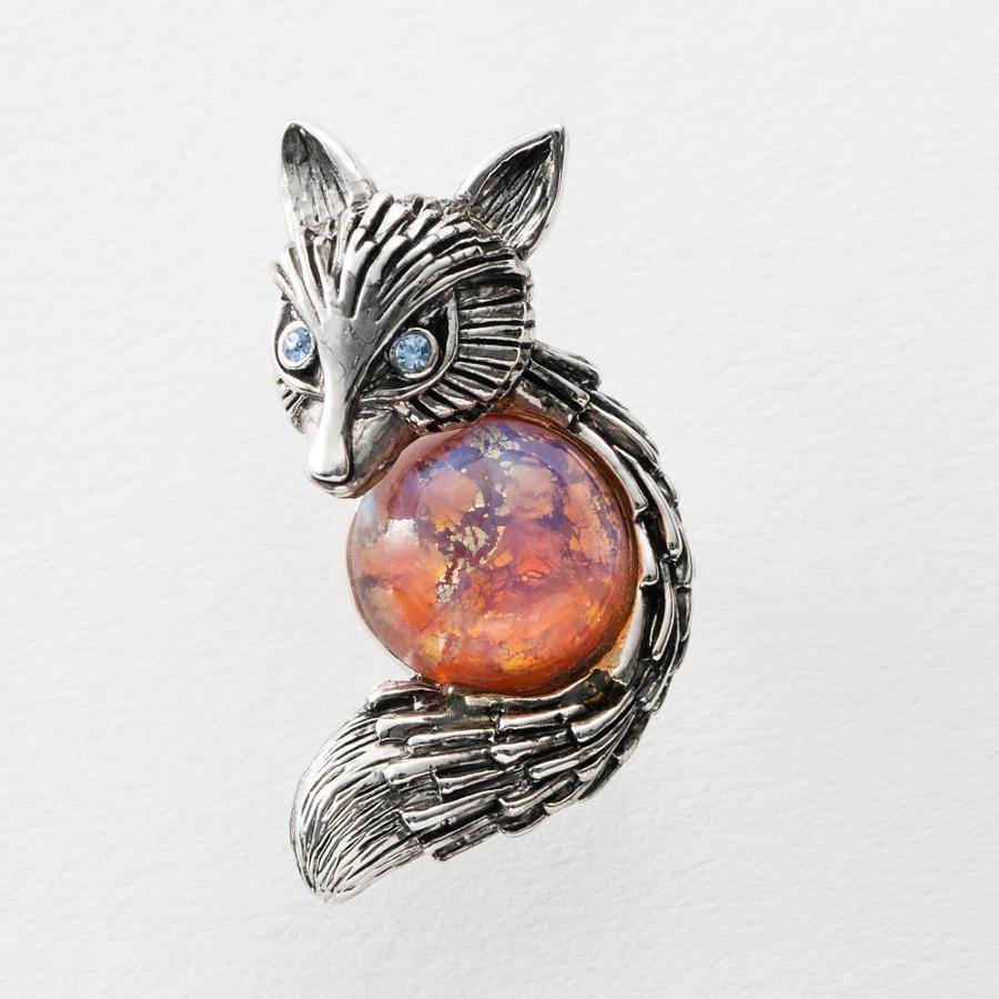 アクセサリー バッジ ボヘミアングラス ピンクベージュ きつね 150742  イマックジュエリー公式 爆買 | ブランド登録なし | 01