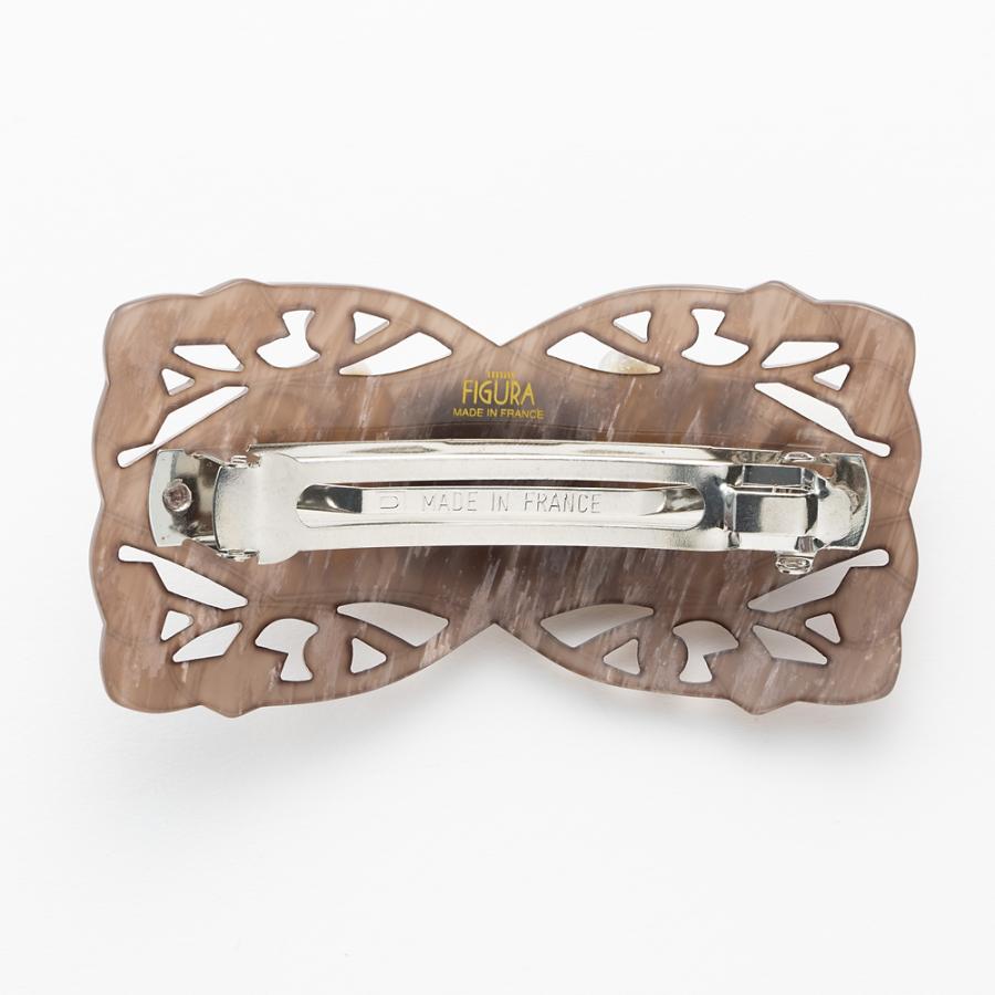 ヘアアクセサリー バレッタ 白蝶貝 ボヘミアングラス グレー フラワー 150757  イマックジュエリー公式 爆買 | ブランド登録なし | 02