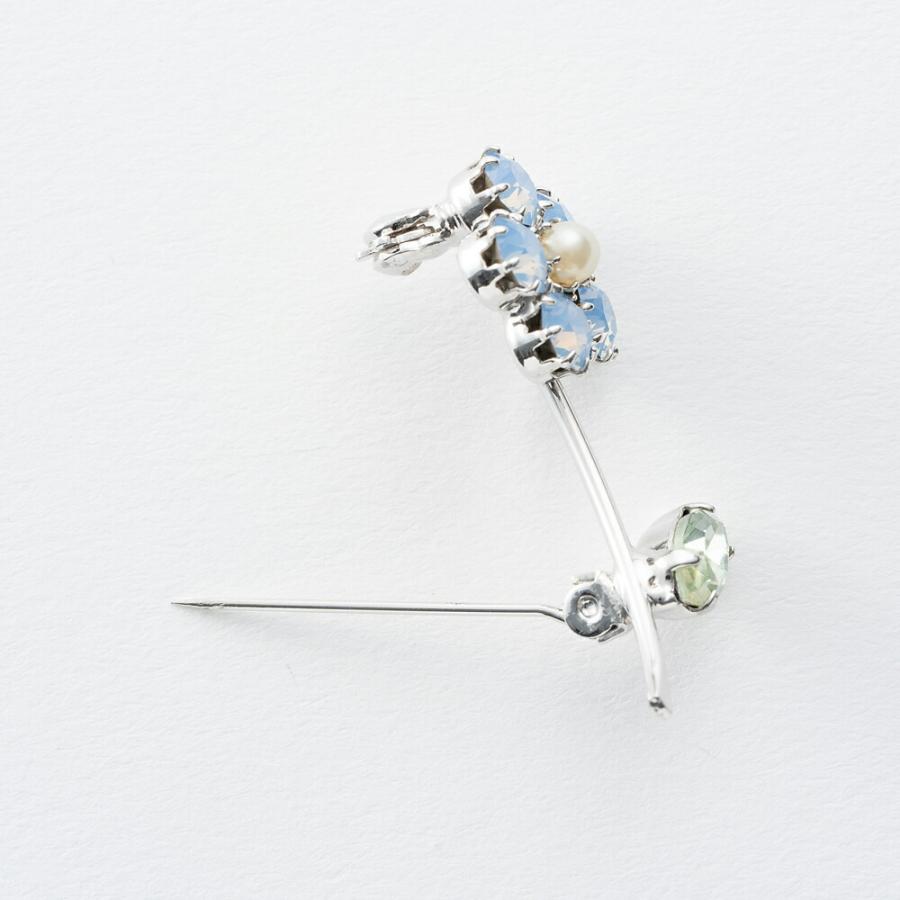 オンラインでの早期割引 ラインストーン ブローチ ブルー フラワー パール アンティーク風 P1tma 1505 直販廉価 Jeromejack Fr