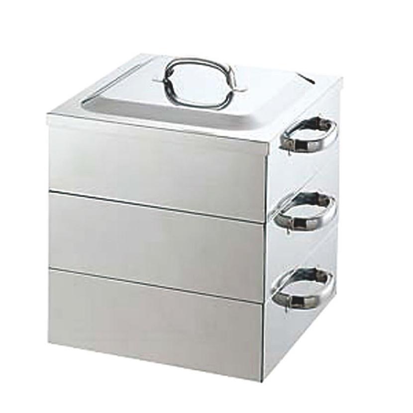 18-8 業務用角蒸器　33cm 2段 PE 18-8業務用角蒸器 2段 33cm : いまちゃすヤフーショップ - 通販