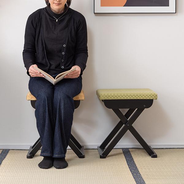 東谷 スツール お座敷 チェア 折りたたみ式 2脚セット 和風 椅子