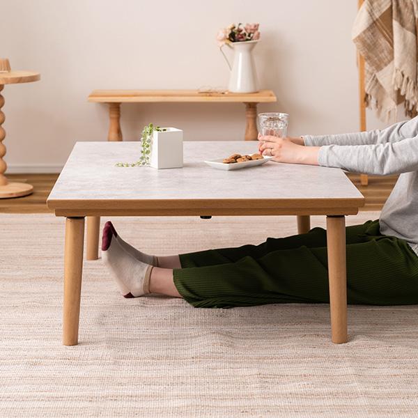 東谷 こたつテーブル おしゃれ 長方形 高さ調節 継ぎ脚 105×75 大理石