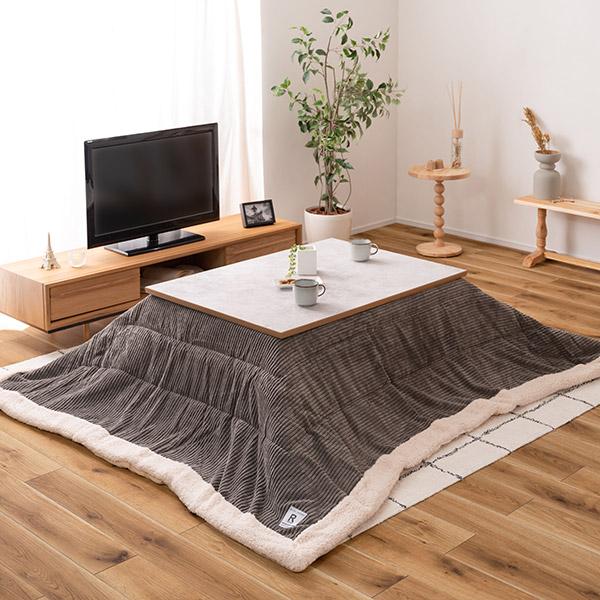 東谷 こたつテーブル おしゃれ 長方形 高さ調節 継ぎ脚 105×75 大理石