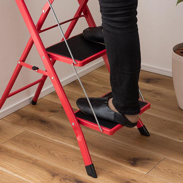 脚立 おしゃれ 3段 ステップ台 折りたたみ スリム 安い 椅子にもなる ブラウン PC344今どきひゃっか店 通販 Yahoo!ショッピング