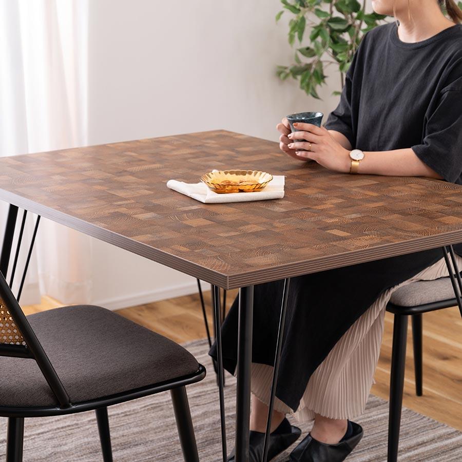 東谷 ダイニングテーブル 2人用 おしゃれ 長方形 120×80 木製 黒脚