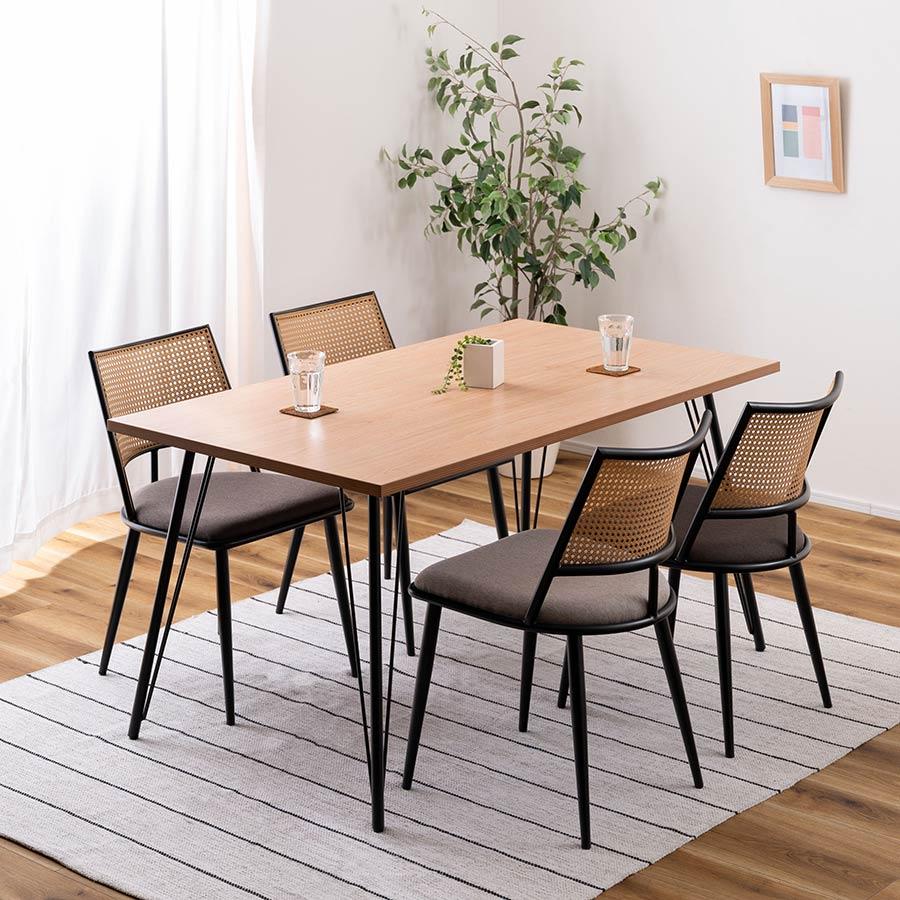 東谷 ダイニングテーブル 4人用 おしゃれ 長方形 150×80 木製 黒脚