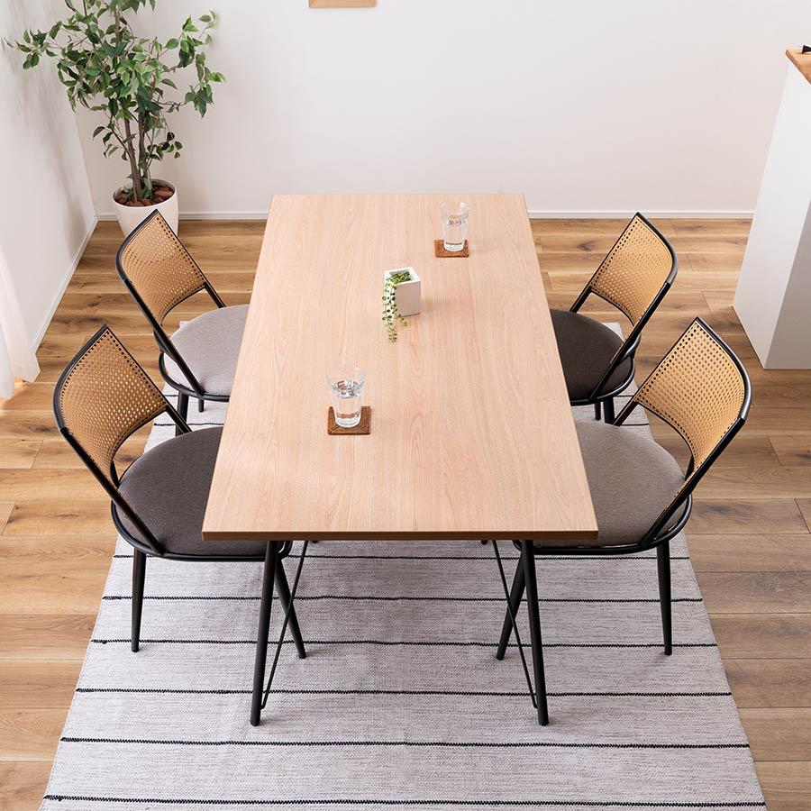 東谷 ダイニングテーブル 4人用 おしゃれ 長方形 150×80 木製 黒脚