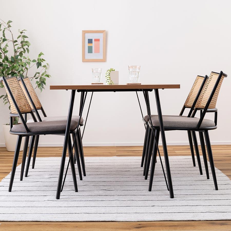 東谷 ダイニングテーブル 4人用 おしゃれ 長方形 150×80 木製 黒脚