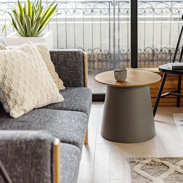 東谷 ソファテーブル サイドテーブル 北欧 おしゃれ 木製 丸 白 ロー