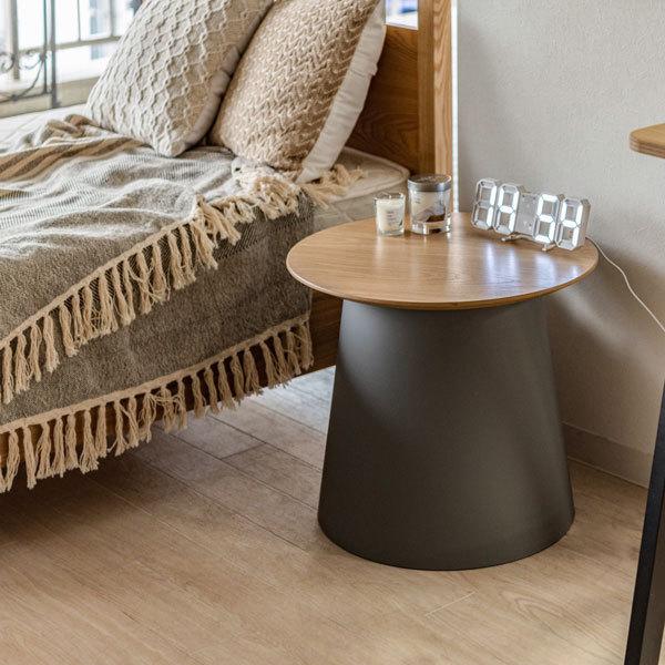 東谷 ソファテーブル サイドテーブル 北欧 おしゃれ 木製 丸 白 ロー