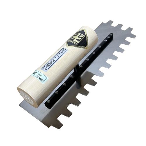 カネミツ クシ目鏝 240mm 13mm目 ステンレス 大型タイル用 タイル用鏝