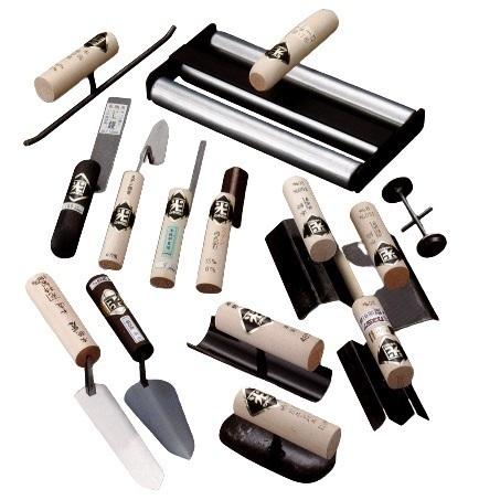 左官コテセット　カネミツ等… カネミツ 笹刃鏝 120mm 本焼 役物鏝 左官コテ : 今戸屋建材ヤフー店