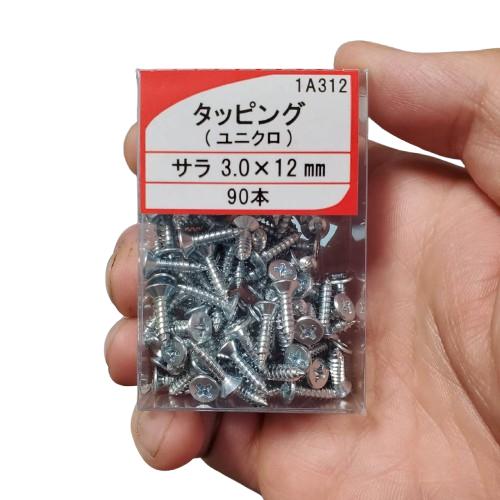 タッピングビス 3×12 サラ 約90本 ユニクロメッキ タッピングねじ