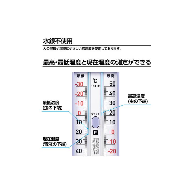 シンワ 温度計 D-11 最高 最低 ワンタッチ式 72701 : 今戸屋建材ヤフー
