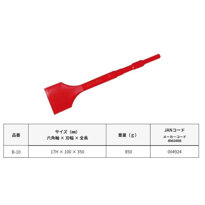 Mokuba 電動カットチゼル100 B10 六角軸17H×刃先巾100mm×全長350mm 
