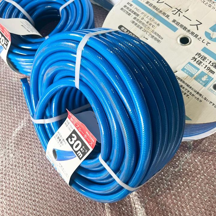 水道ホース 30m 1巻 ガーデンホース 糸入り 青 内径15mm 外径19mm 耐圧