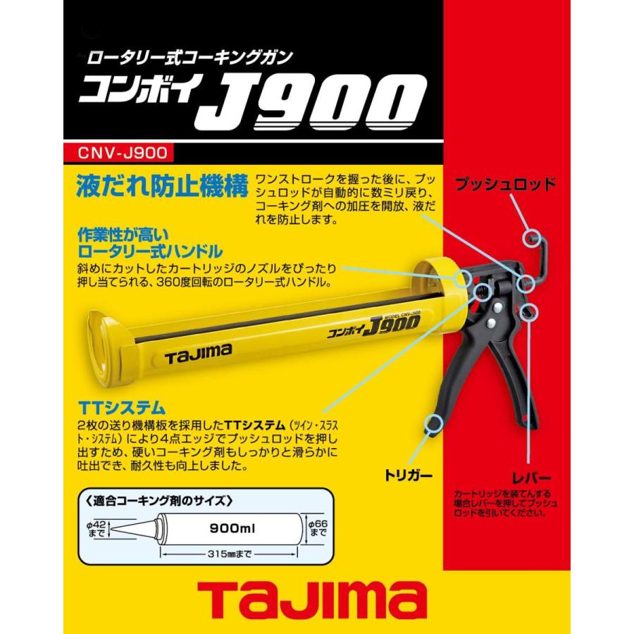 タジマ コーキングガン ココンボイJ900 便利なロータリー式 液だれ防止