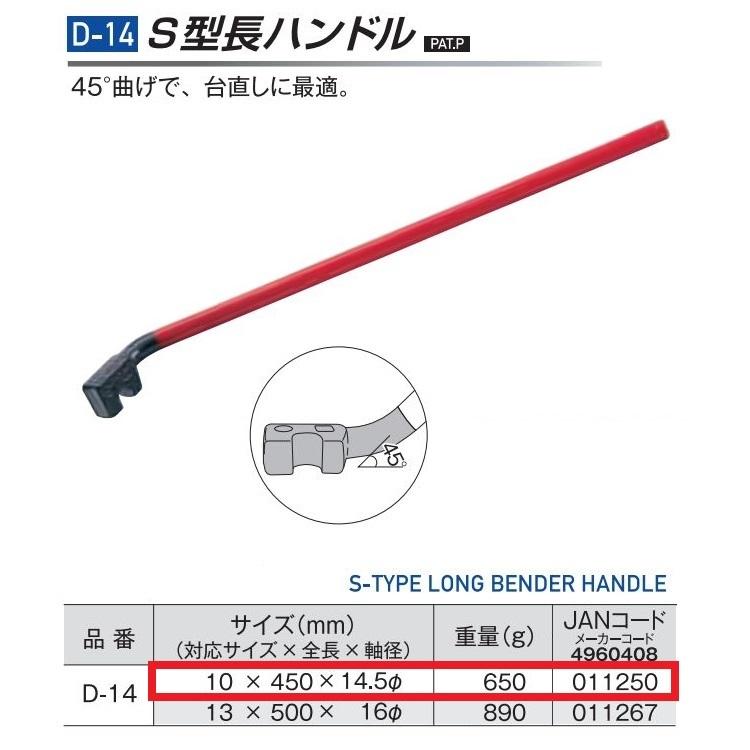 Mokuba モクバ 鉄筋曲棒 S型 長ハンドル 10×450mm Mokuba D-14 : 今