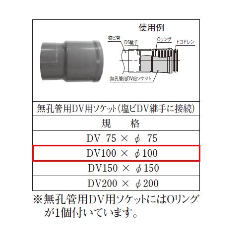 デンカ 暗渠管 無孔管用DVソケット(塩ビDV継手に接続) DV100×Φ100 トヨ