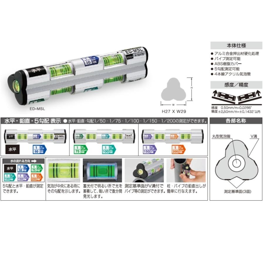 EBISU(水平器、水準器) エビス モバイルスロープレベル ED-MSL EBISU(水平器、水準器) エビス モバイルスロープレベル ED-MSL
