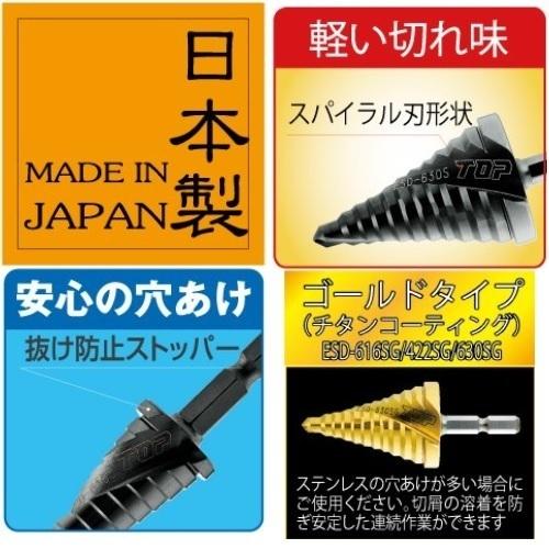 TOP（トップ） スパイラルステップドリル 電動ドリル用 6-16mm 11段