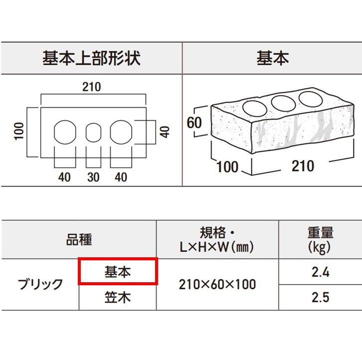 レンガ 基本 210mm×100mm×60mm 組積用 片面タイプ グランジソイル