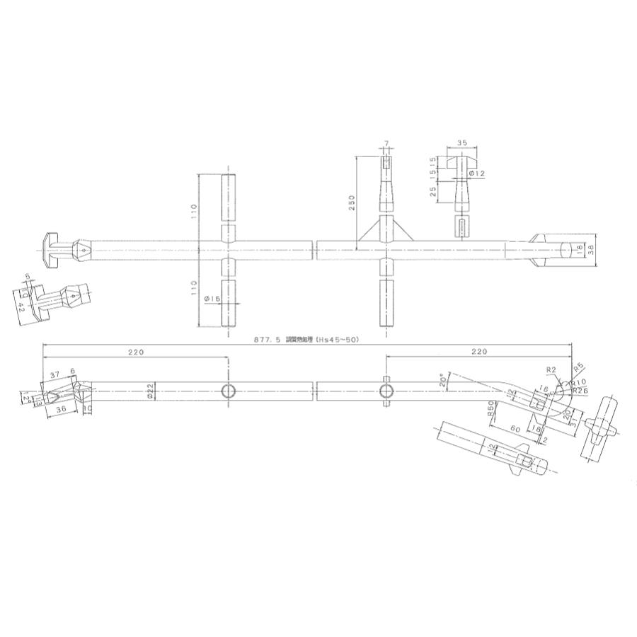 日之出水道機器 190型 マンホール蓋開閉バール 開閉 鉄蓋 開閉専用工具 464508 送料無料_1