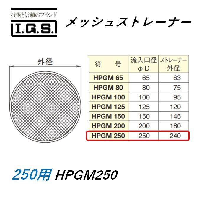 伊藤鉄工 HPGM250 メッシュストレーナー 間接排水金具(ホッパー)用ストレーナー HPGM250 IGS
