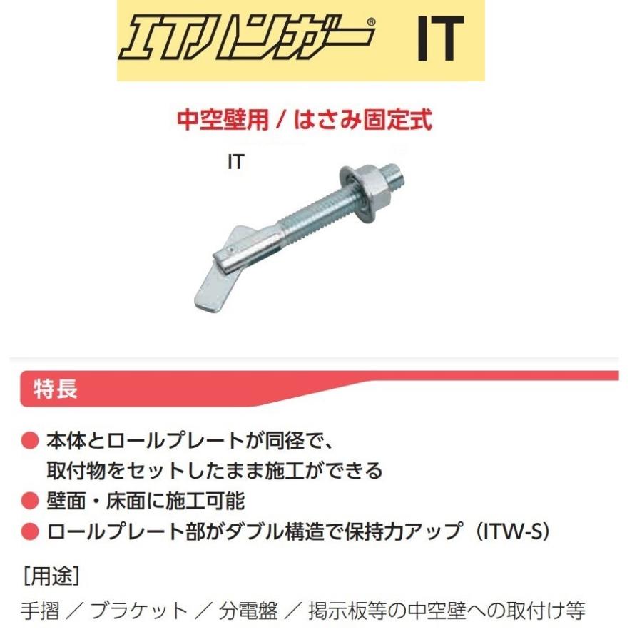 ITハンガー ねじ径M10×全長100mm 中空壁用 バラ売り サンコーテクノ IT-1010｜imadoyaonabeta｜04