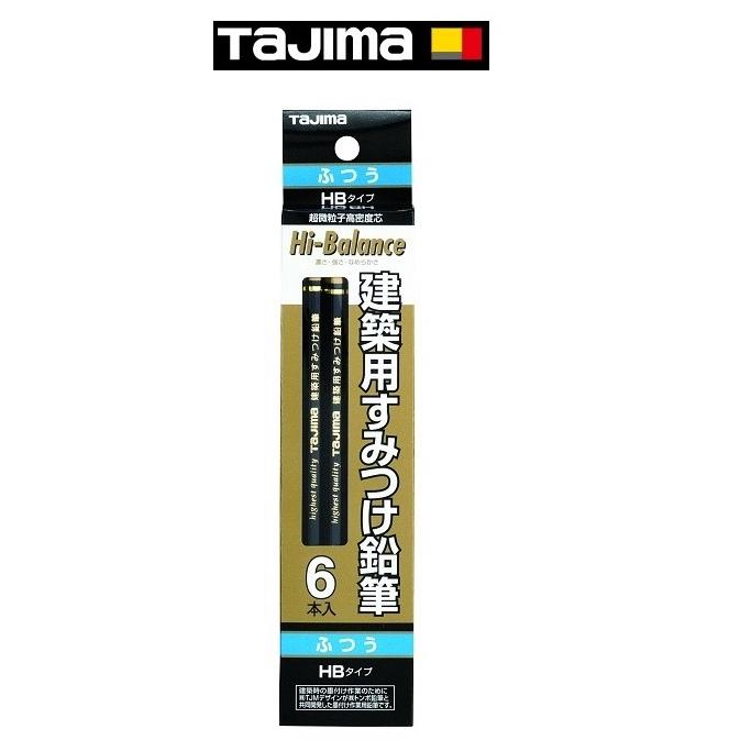 Tajima（タジマ） 建築用すみつけ鉛筆 HB ふつう 6本入 KNE6-HB : 今