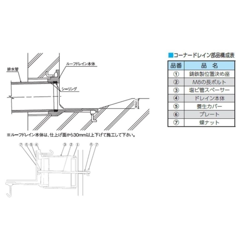 値引きセール ルーフドレイン よこ引き用 バルコニー 屋上用 サイズ 150 先付け 打込み式 ねじ込み接続 6インチ モルタル 塗膜防水用 LM1L ニムラ