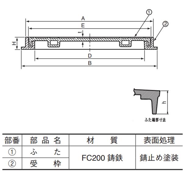 伊藤鉄工　マンホール　鉄蓋　蓋のみ　T-2　MCBH　送料無料　鋳鉄製　軽荷重マンホール　防臭マンホールふた　IGS　受枠なし　鋳物　300