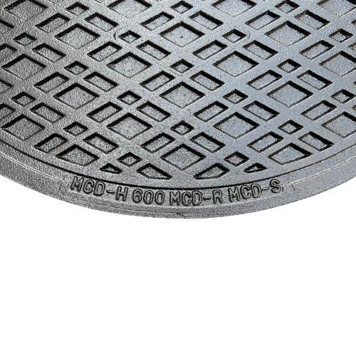 鉄製茶釜 網目模様 丸型フタ付き 長期保管品 伊藤鉄工 MCDH-600 マンホール 鉄蓋 600 T-20 MCDH 角枠 重耐型