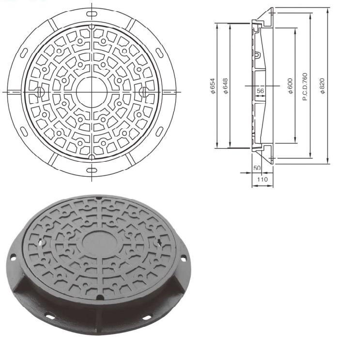 グラウンドマンホール MJD-56 T-25 下水道鉄蓋 防火水槽鉄蓋