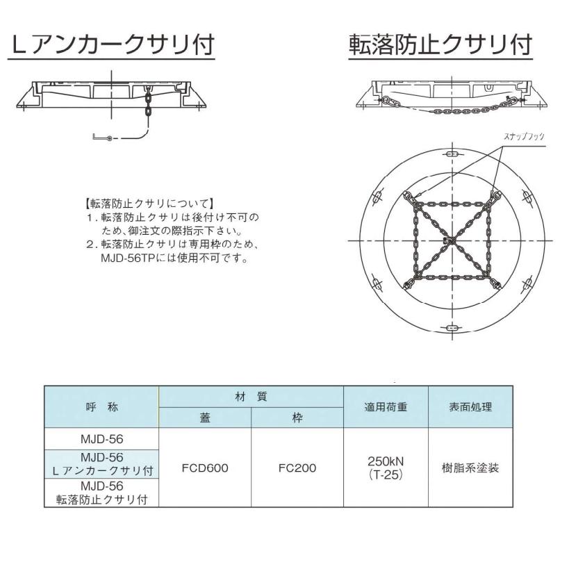 グラウンドマンホール MJD-56 T-25 下水道鉄蓋 防火水槽鉄蓋