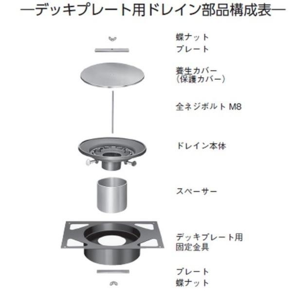ルーフドレイン デッキプレート用 屋上 フロアー用 サイズ 100 先付け 打込み式 ねじ込み接続 4インチ アスファルト シート防水用 SG1FK＋D ニムラ