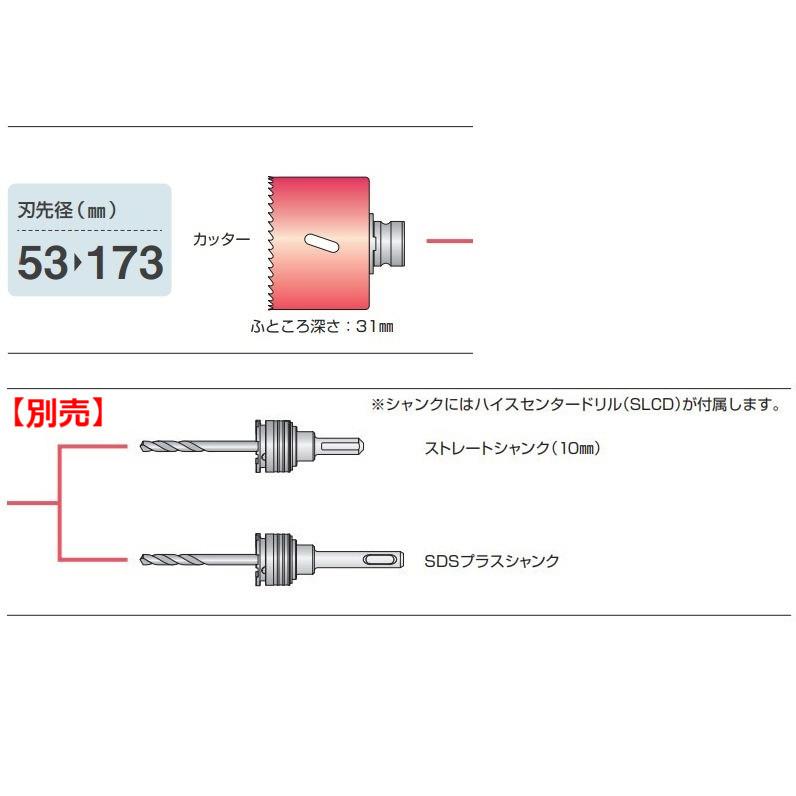 ミヤナガ（MIYANAGA） エスロック バイメタルホールソー カッター 81mm