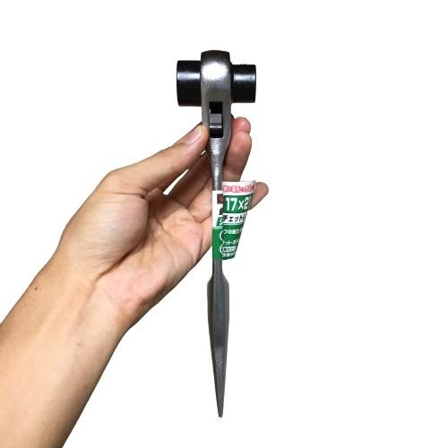 儀助 ラチェット 曲りシノ付 17mm×21mm 両口 ラチェットレンチ