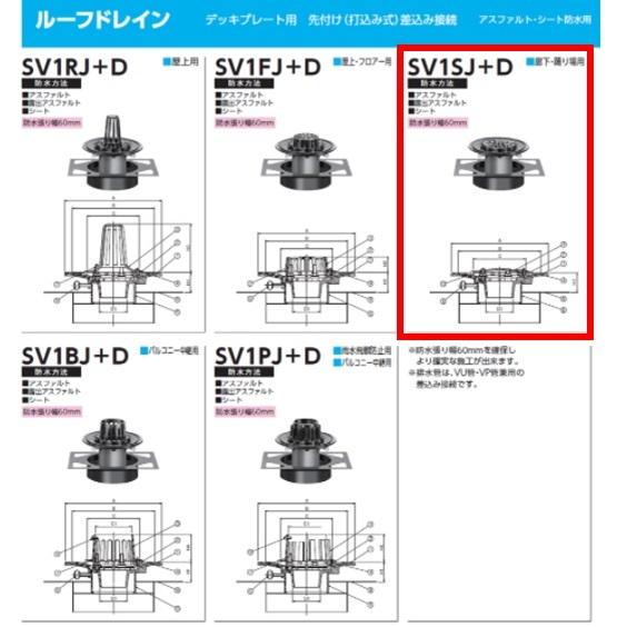 海外 ルーフドレイン デッキプレート用 廊下 踊り場用 サイズ 75 先付け 打込み式 差込み接続 3インチ アスファルト シート防水用 SV1SJ＋D ニムラ