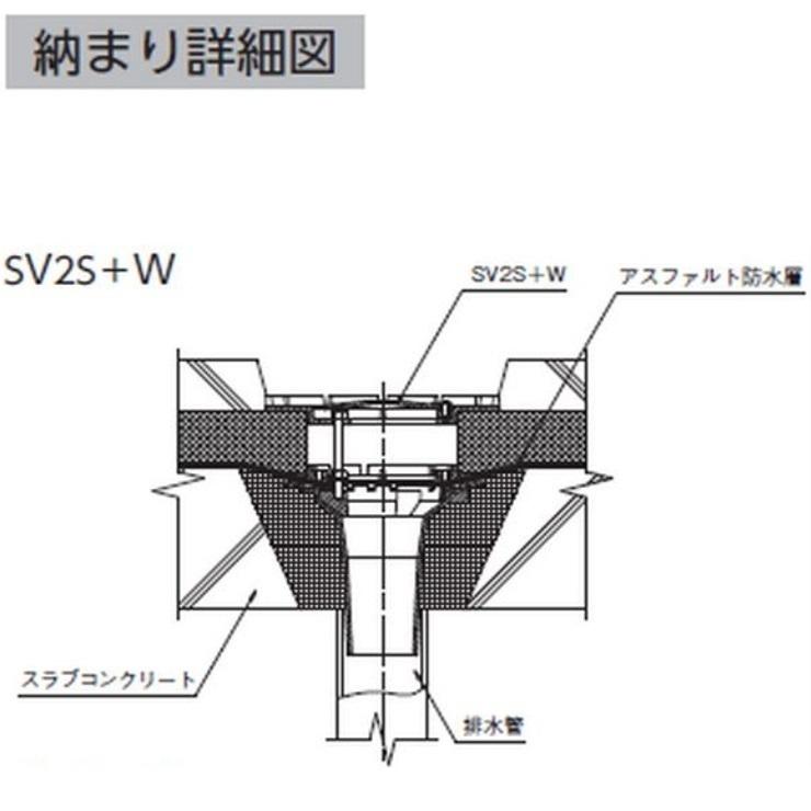 ルーフドレイン 外断熱用 廊下 踊り場用 サイズ 150 後付け 差込み接続 6インチ アスファルト シート防水用 SV2S＋W ニムラ