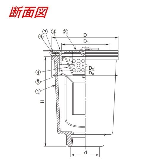 伊藤鉄工 T14ATS 50 ステンレス製共栓、枠付き 流しトラップ サイズ50 IGS_2