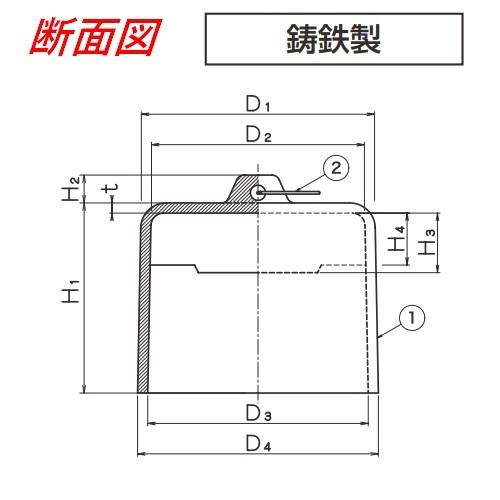 伊藤鉄工 鋳鉄椀 40 T5A T5B シリーズ 床排水トラップ用鋳鉄椀(オワン
