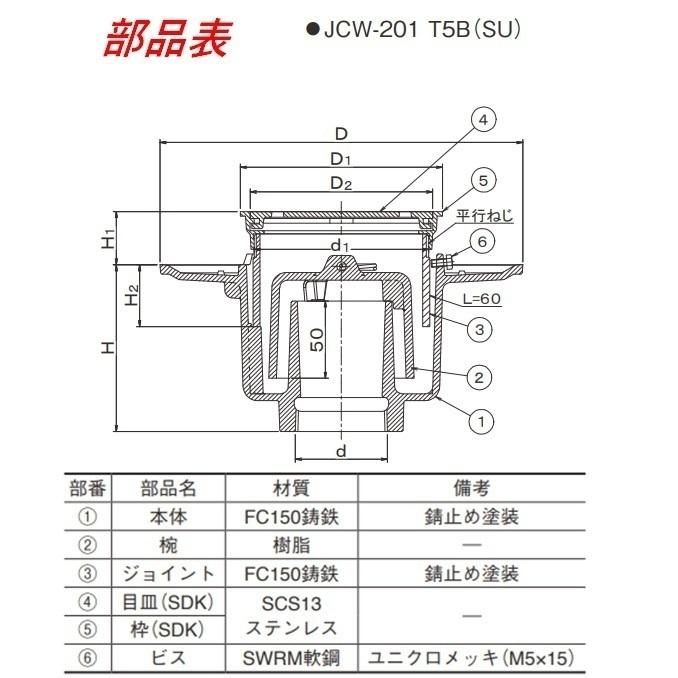 伊藤鉄工 T5BYS100 樹脂製椀付き ステンレス製目皿、枠付き 床排水トラップ サイズ100 T5BYS IGS_3