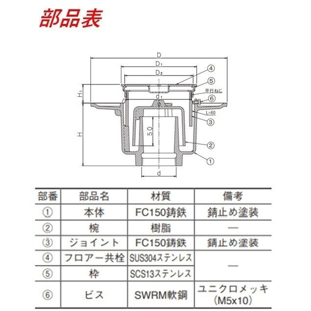 伊藤鉄工 T5BYTS100簡易共栓付床排水トラップ サイズ100 T5BYTS IGS_3