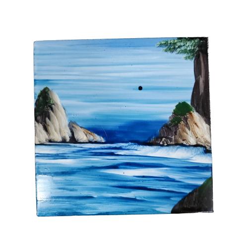 ART TILE 波切の灯台 デザインタイル 灯台と海 タイルアート タイル画 tile 横32cm×高