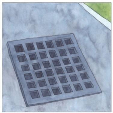 鋳鉄製格子蓋 200mm×500mm 歩道用 長方形12mm厚 側溝用 ますぶた 角