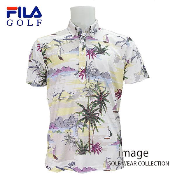 【未使用品】 フィラ ゴルフ 日本製 メンズ 740635-2 半袖ボタンダウンシャツ