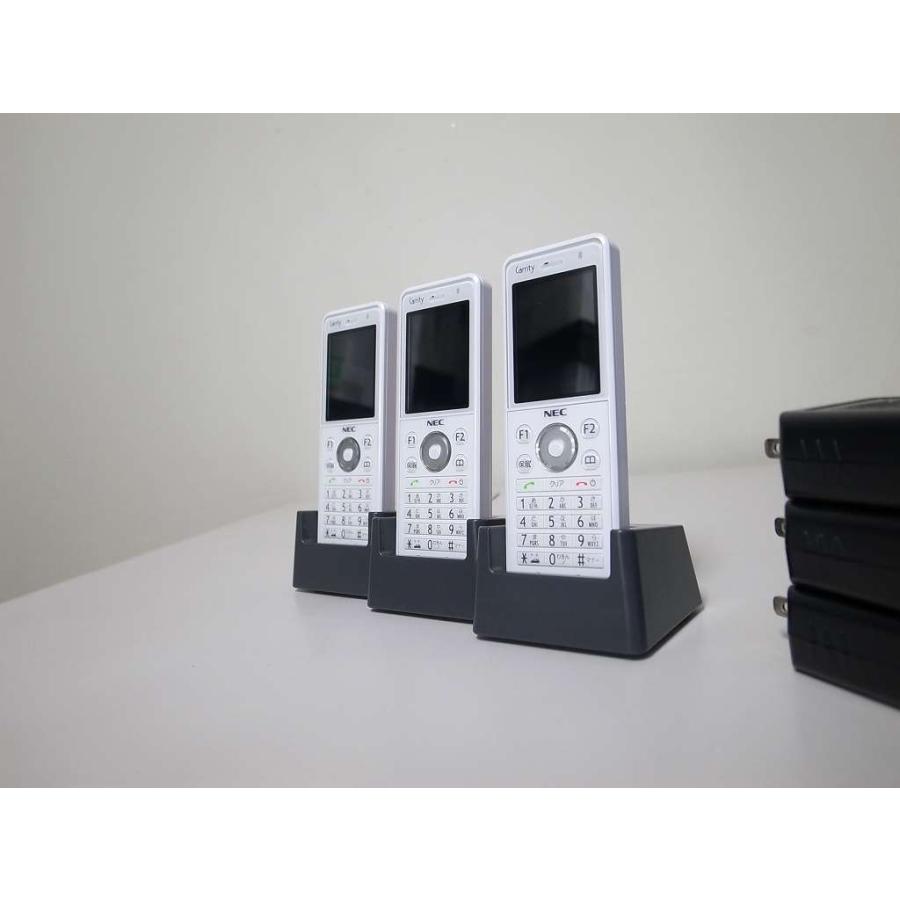 【美品、匿名無料】NEC　電話機　PHS Carrity PS8D-NW　3台 NEC PHS本体(Carrity-NW PS8D-NW) 3台,充電器5台