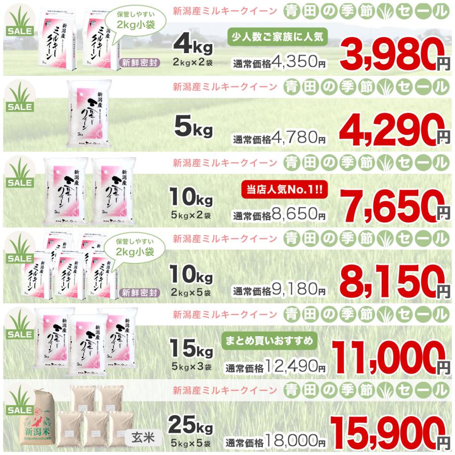 ミルキークイーン 令和7年産 新潟産 10kg(5kg×2袋) 米 もちもち食感